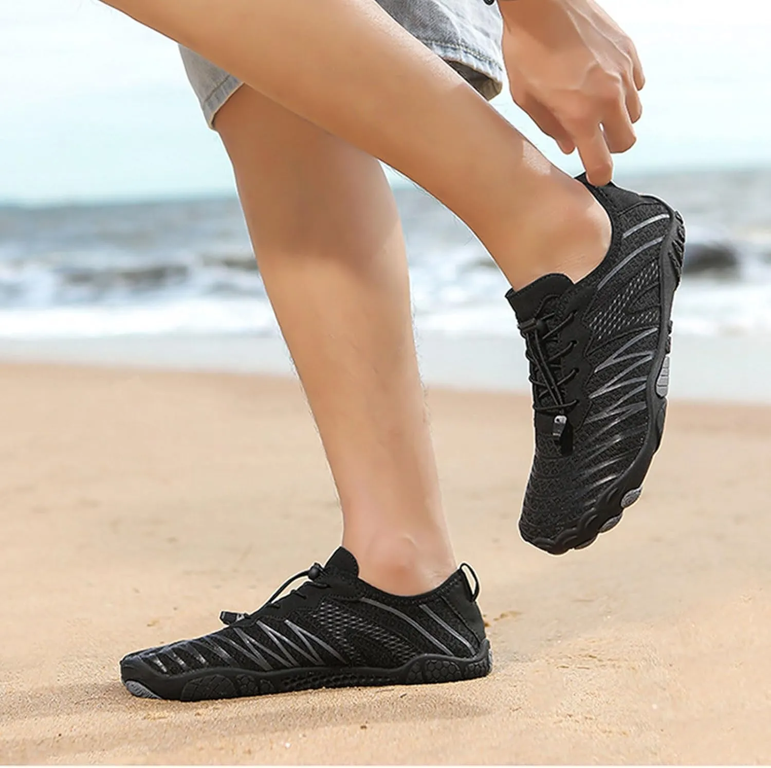 Hiking Water Shoes with Arch Support for Women Walking Wide Width Grounded Footwear for Women Men with Neuropathy Wide Toe Box Sneakers Non-Slip Diabetic Shoe Quick-Dry Waterproof Unisex