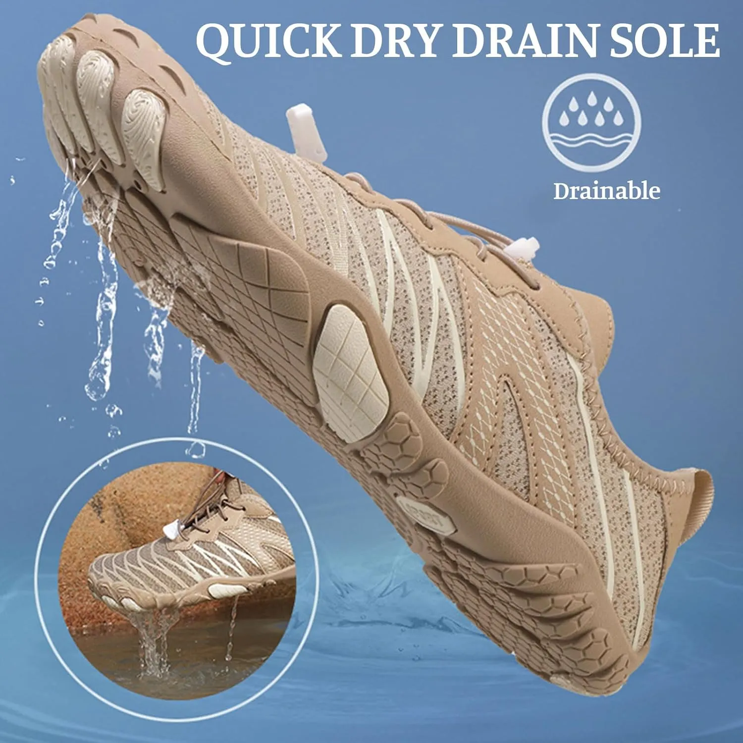 Hiking Water Shoes with Arch Support for Women Walking Wide Width Grounded Footwear for Women Men with Neuropathy Wide Toe Box Sneakers Non-Slip Diabetic Shoe Quick-Dry Waterproof Unisex