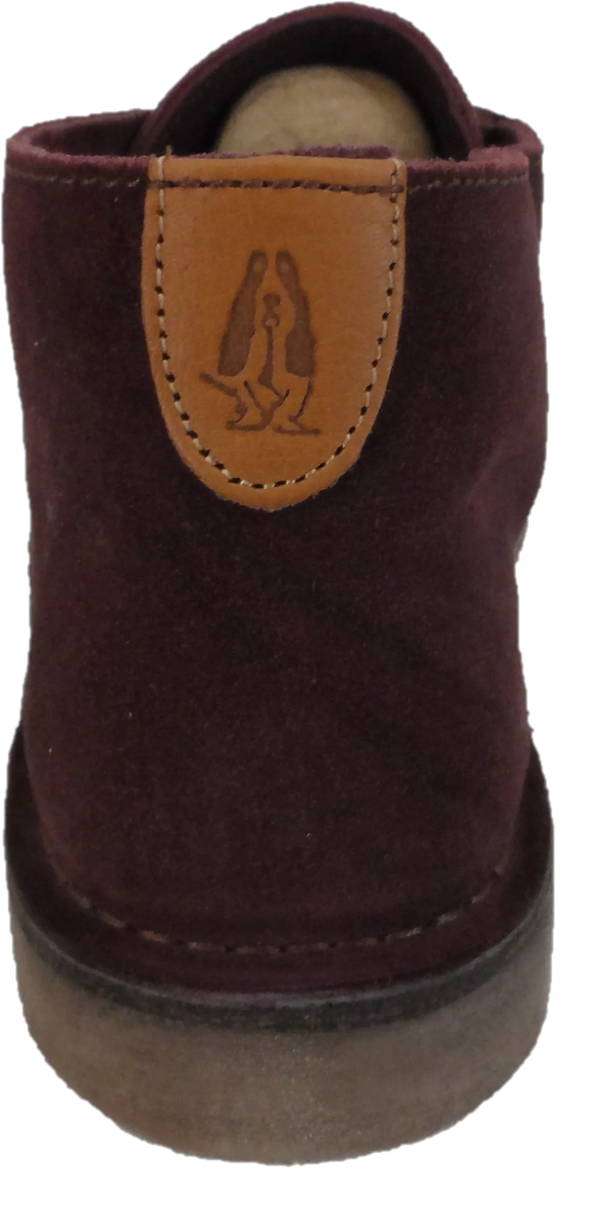 Hush Puppies Mens Bordo Red 2 Eyelet Real Suede Desert Boots