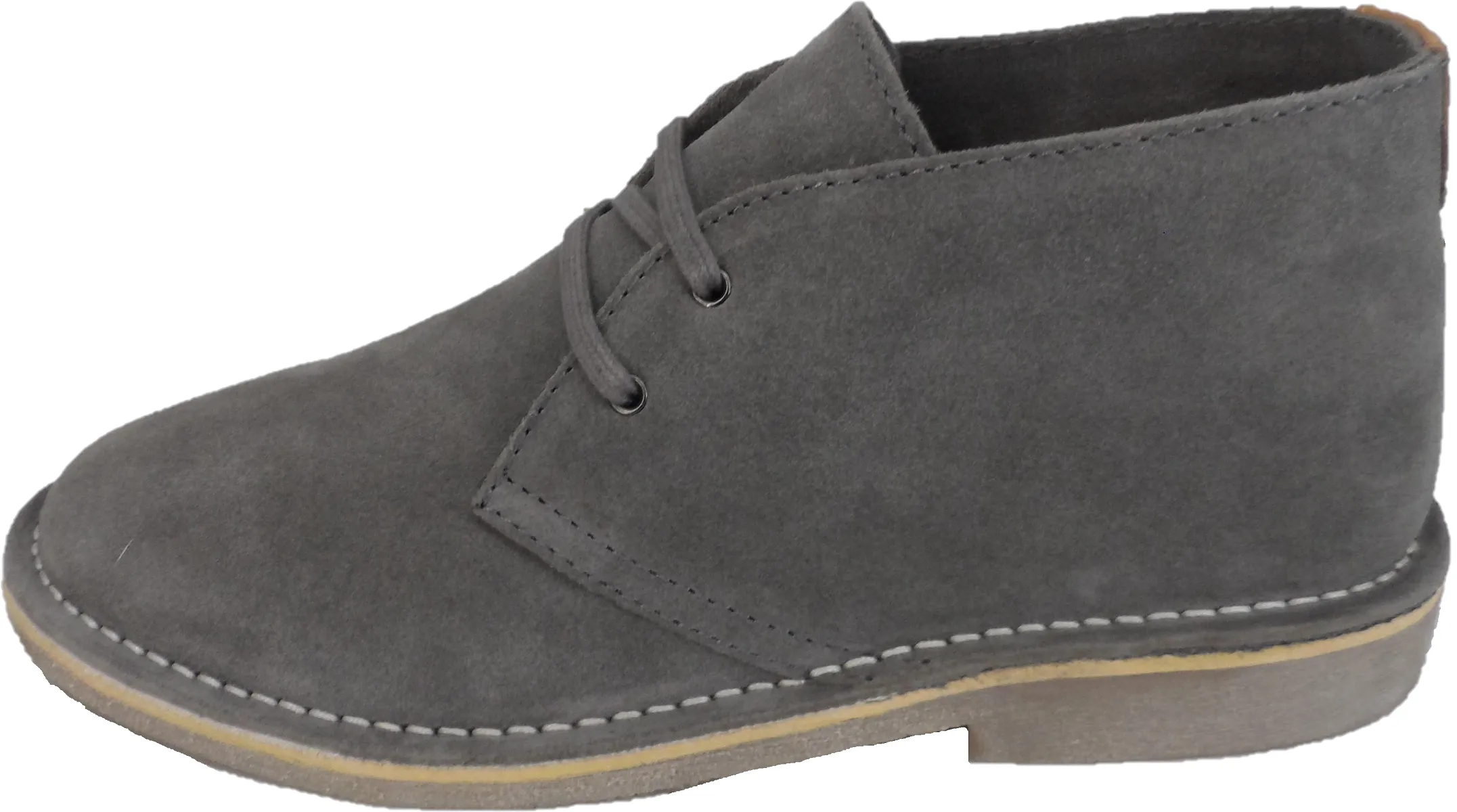 Hush Puppies Mens Grey 2 Eyelet Real Suede Desert Boots