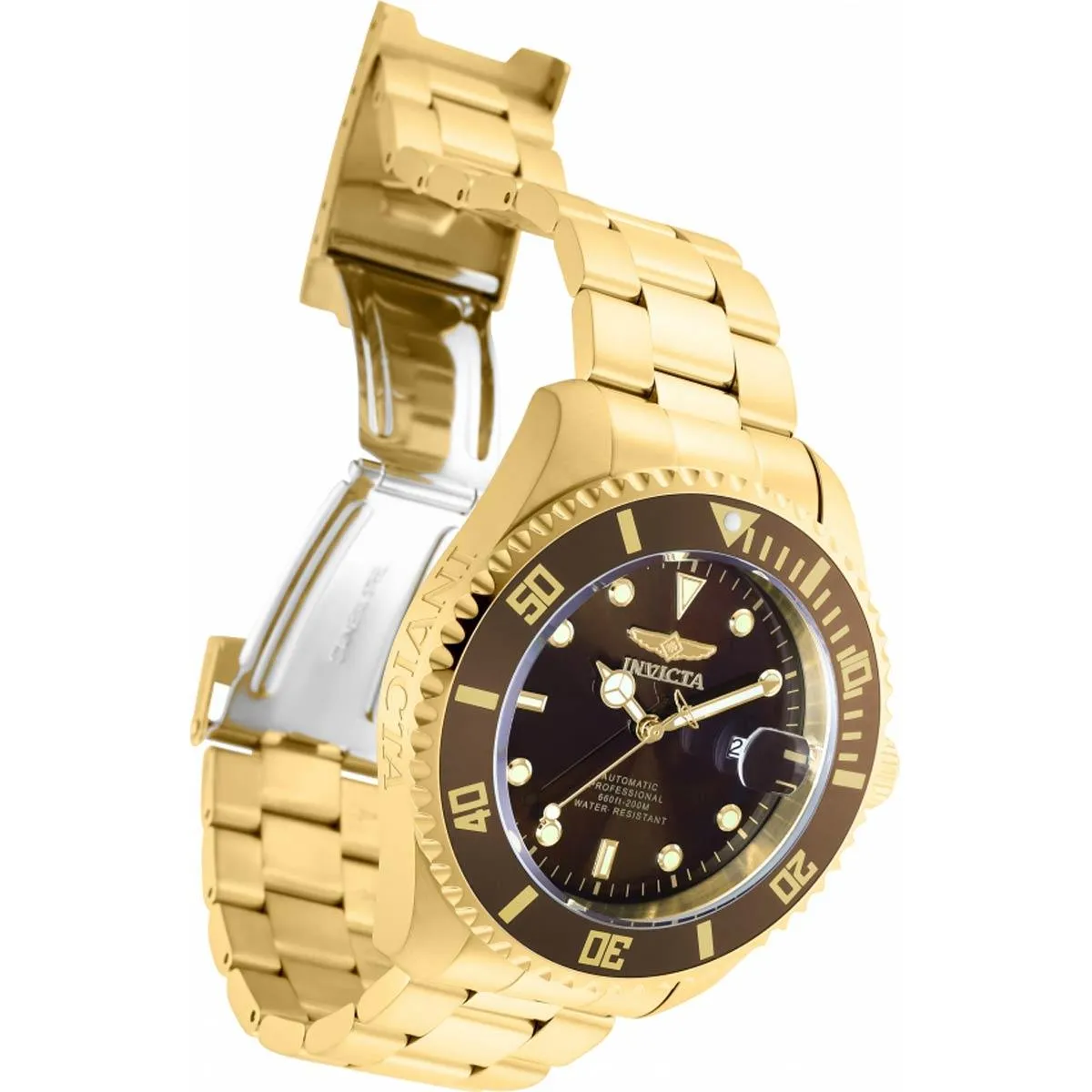 Invicta Men's Automatic Watch - Pro Diver Desert Sand Dial Yellow Gold Steel | 35725