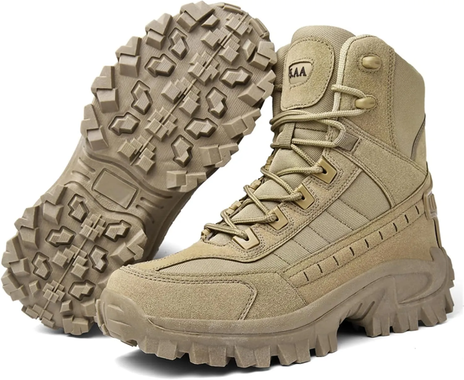 JiuQing Mens Military Boots Tactical Boots Ankle High Combat Boots Side Zip Outdoor Work Backpacking Desert Boots