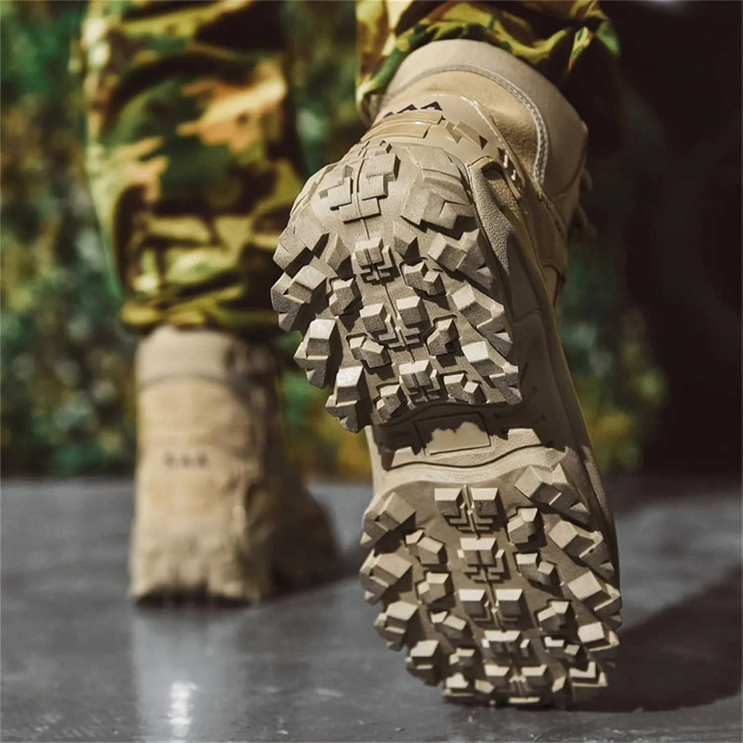 JiuQing Mens Military Boots Tactical Boots Ankle High Combat Boots Side Zip Outdoor Work Backpacking Desert Boots