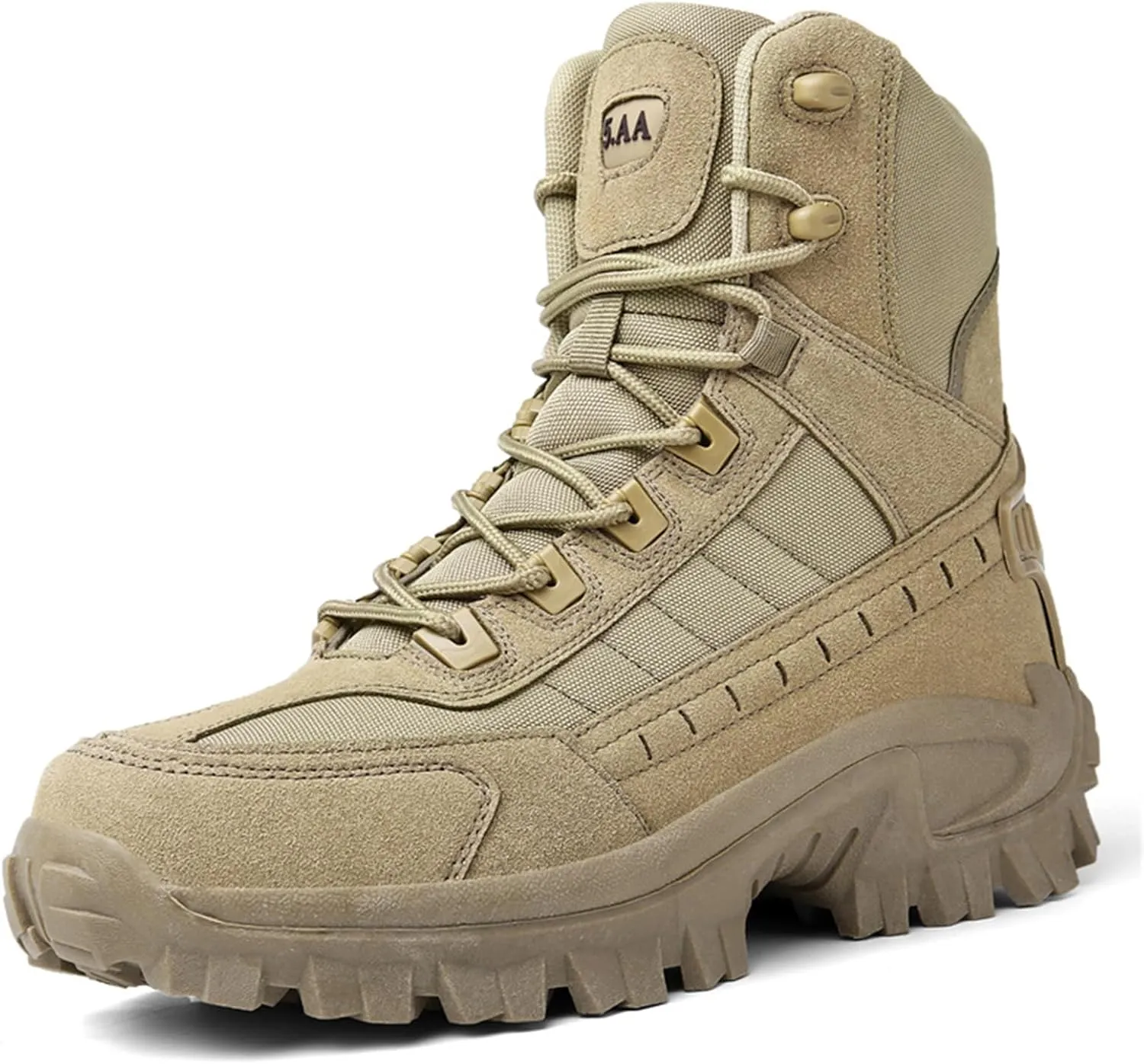 JiuQing Mens Military Boots Tactical Boots Ankle High Combat Boots Side Zip Outdoor Work Backpacking Desert Boots