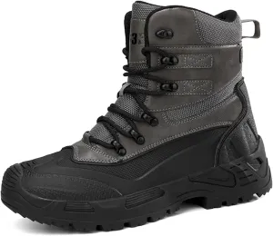 JiuQing Men's Waterproof Tactical Military Boots Anti Slip Platform Combat Boots Outdoor Hiking Work Boots