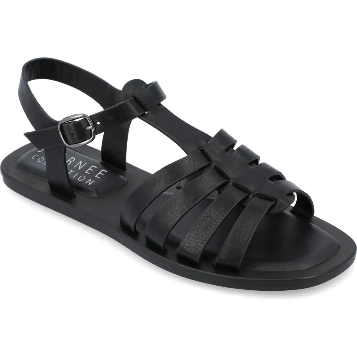 Journee Collection Womens Benicia Faux Leather Strappy Fisherman Sandals