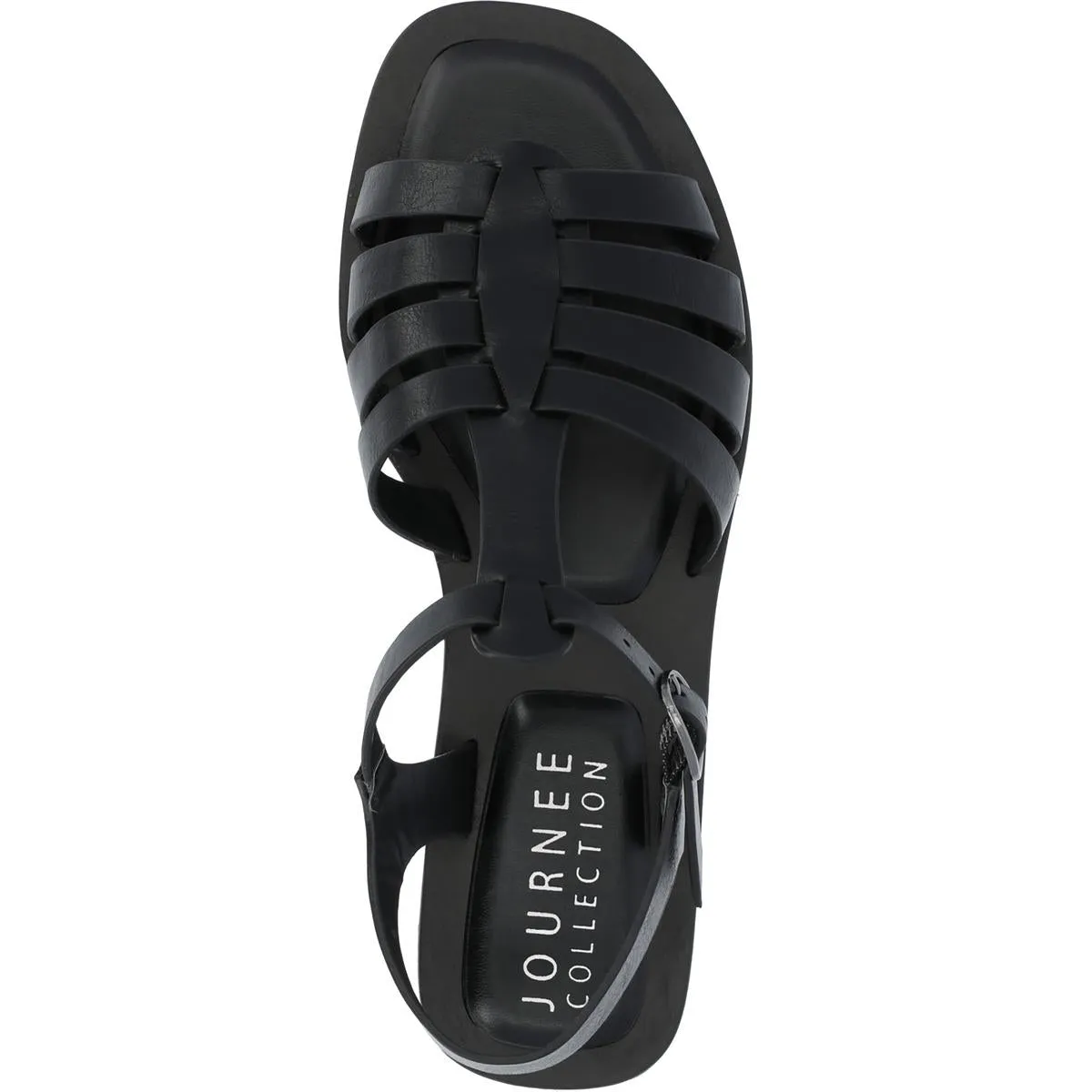 Journee Collection Womens Benicia Faux Leather Strappy Fisherman Sandals