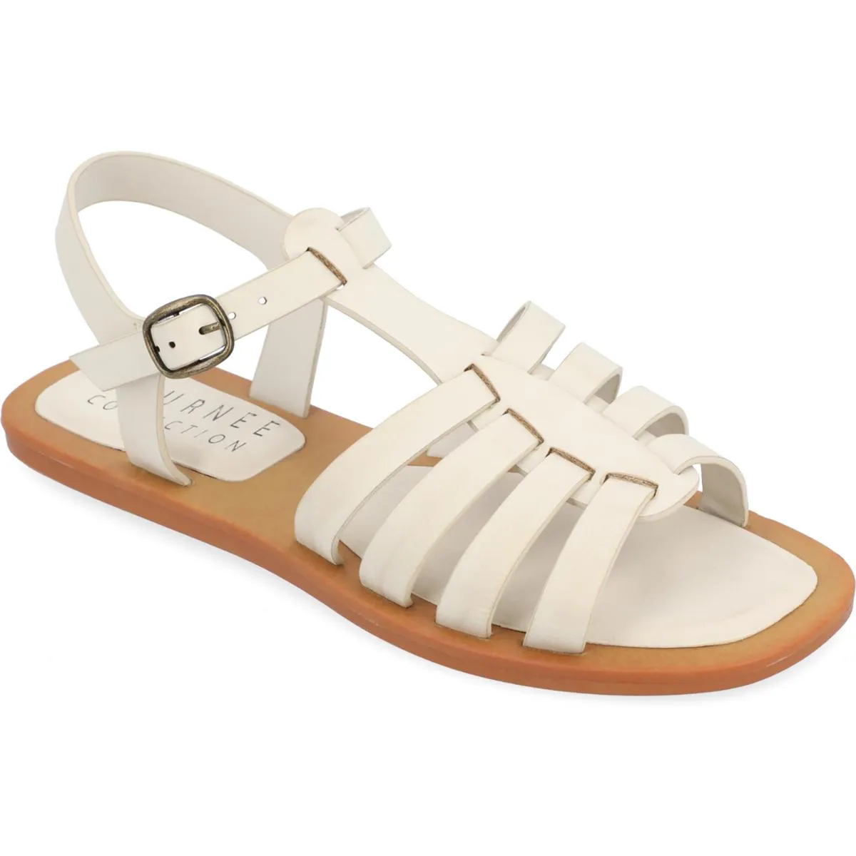 Journee Collection Womens Benicia Faux Leather Strappy Fisherman Sandals