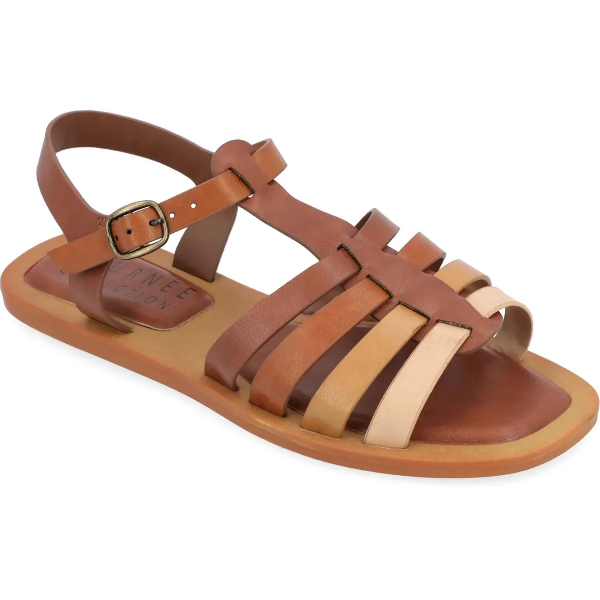 Journee Collection Womens Benicia Faux Leather Strappy Fisherman Sandals