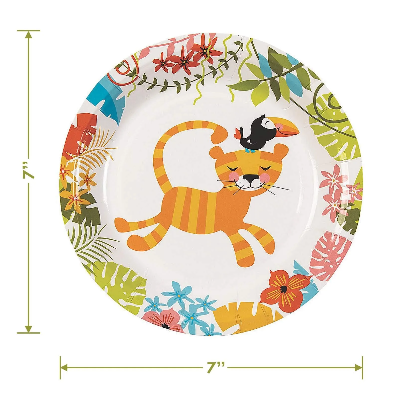 Jungle Baby Safari Paper Dessert Plates and Beverage Napkins (Serves 16)