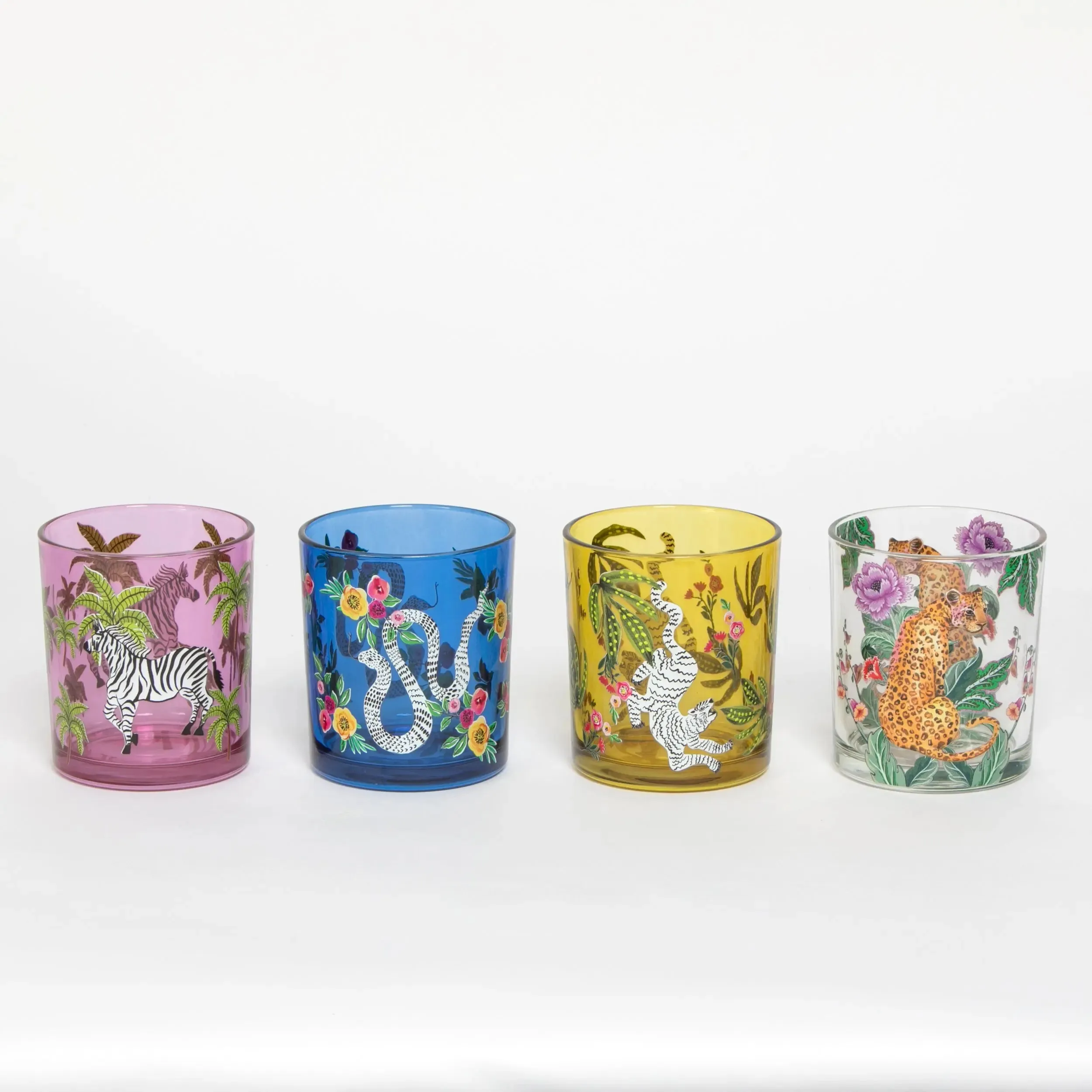 Jungle Rumble Assorted Drinking Tumblers Set of 4