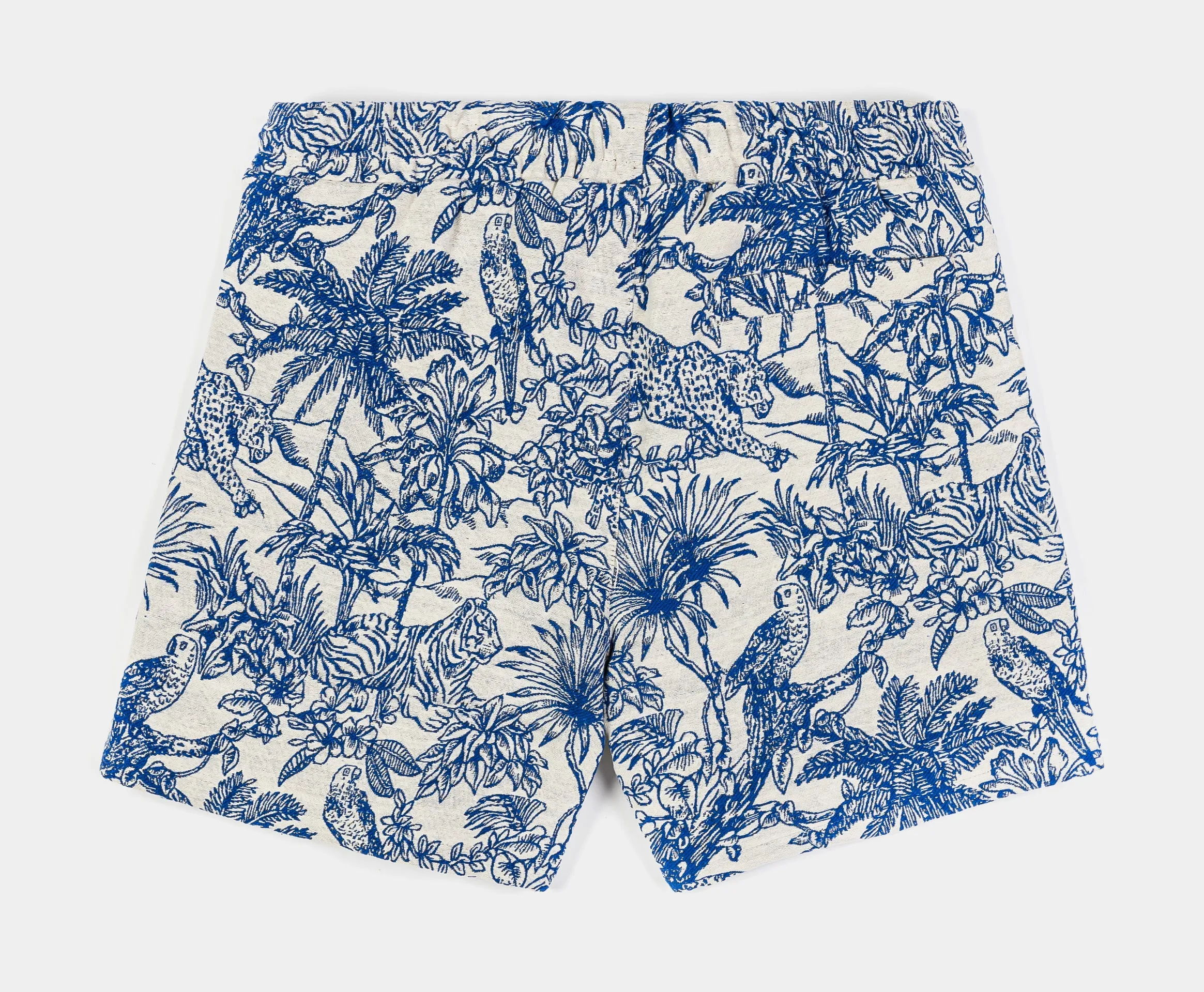 Jungle Woven Jacquard Mens Shorts (Blue/Tan)