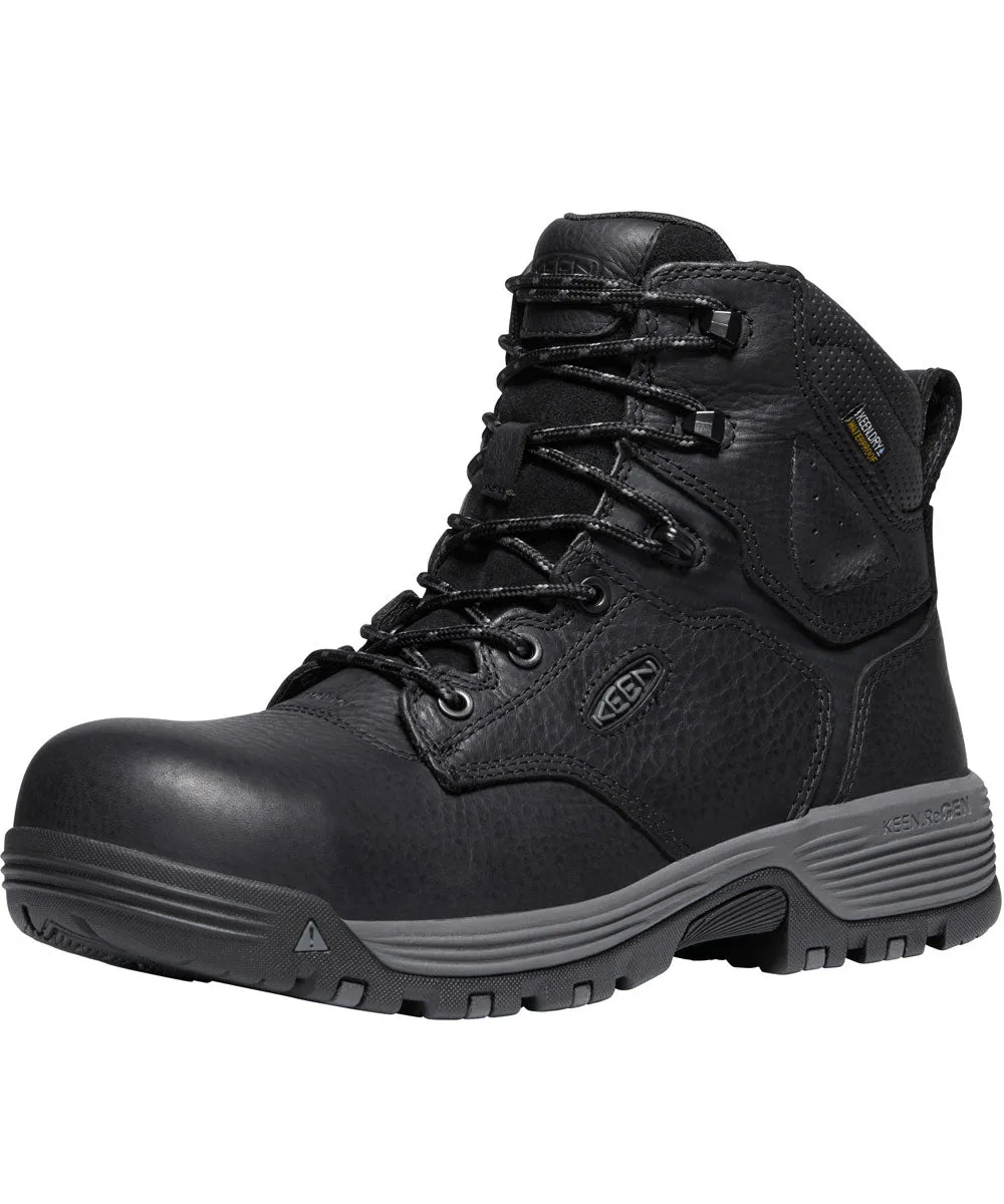 Keen Utility Chicago Waterproof Carbon Fiber Toe Work Boots - Black/Forged Iron