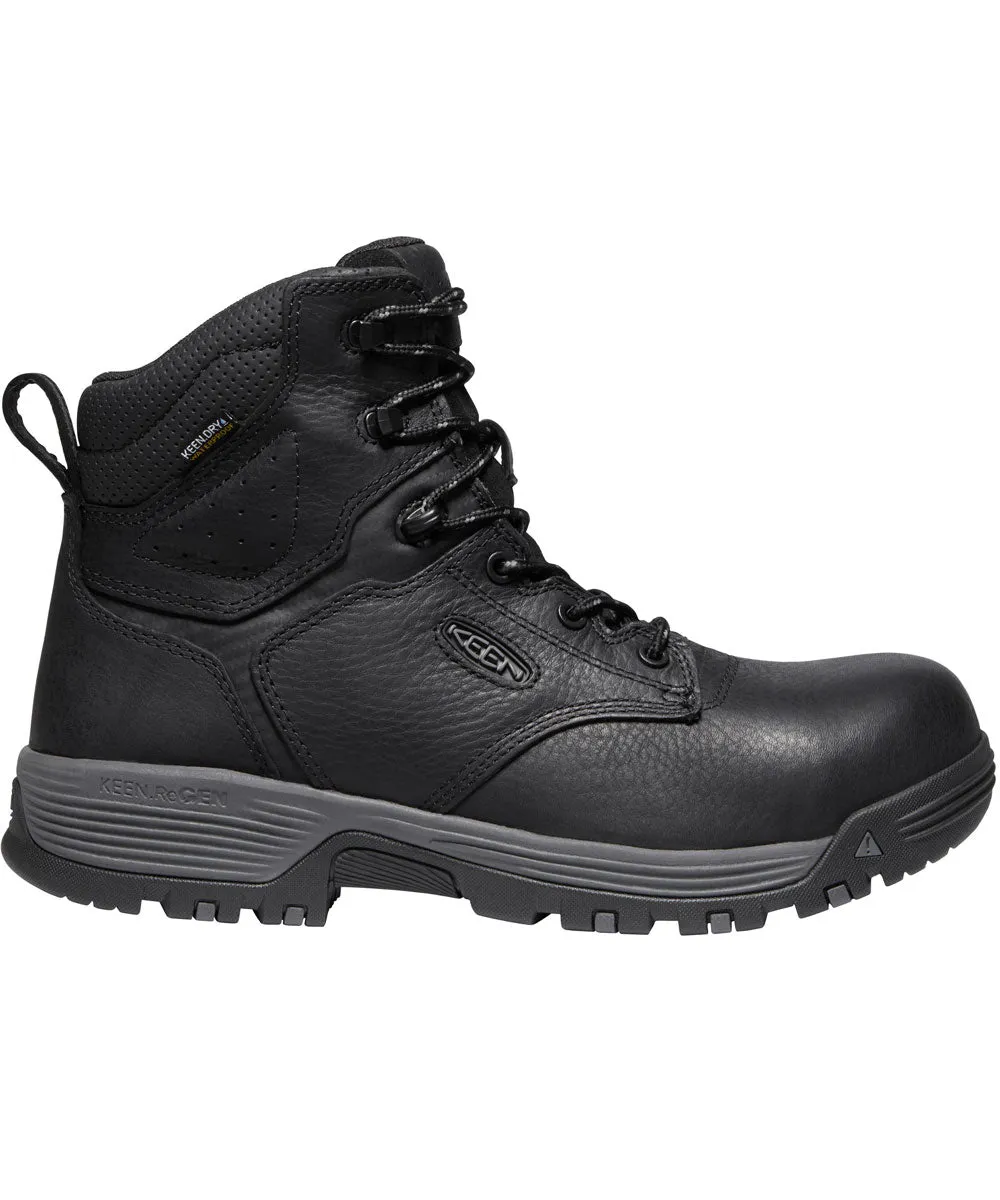 Keen Utility Chicago Waterproof Carbon Fiber Toe Work Boots - Black/Forged Iron