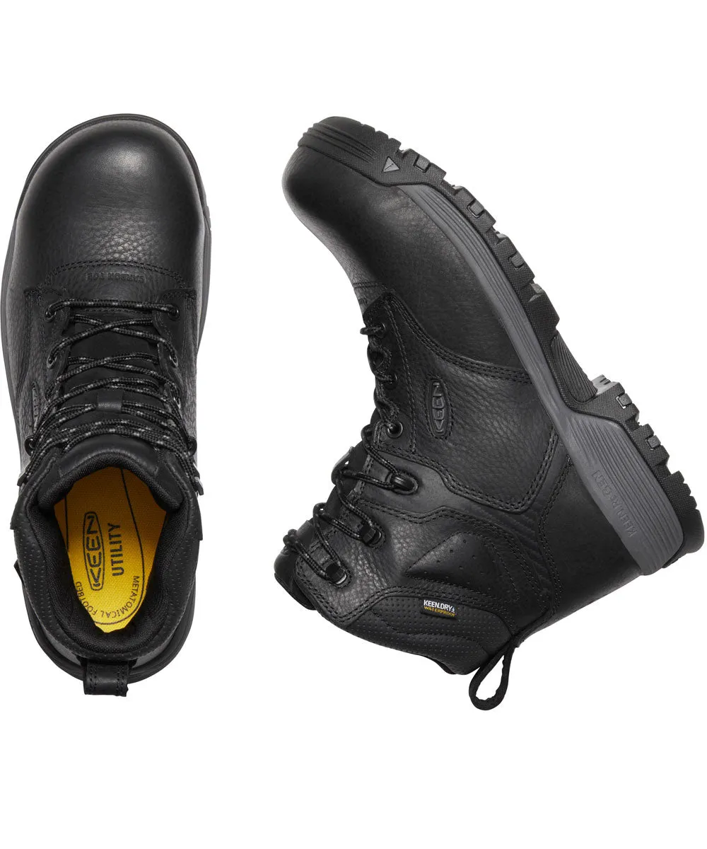 Keen Utility Chicago Waterproof Carbon Fiber Toe Work Boots - Black/Forged Iron
