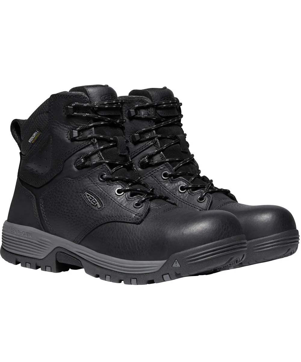 Keen Utility Chicago Waterproof Carbon Fiber Toe Work Boots - Black/Forged Iron