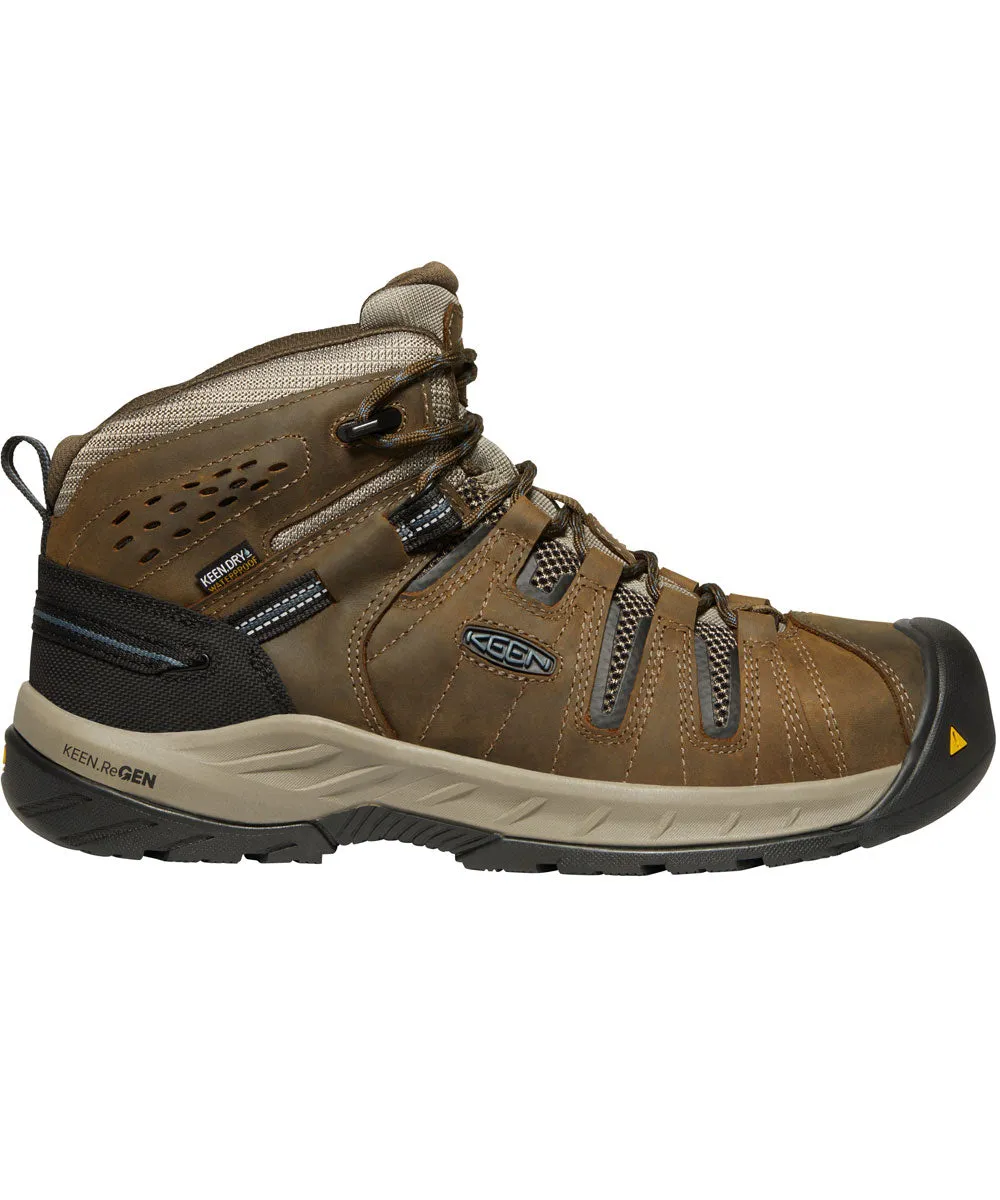 Keen Utility Flint II Mid Waterproof Steel Toe Work Boots - Cascade Brown