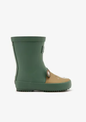 Khaki Bear Rain Boots