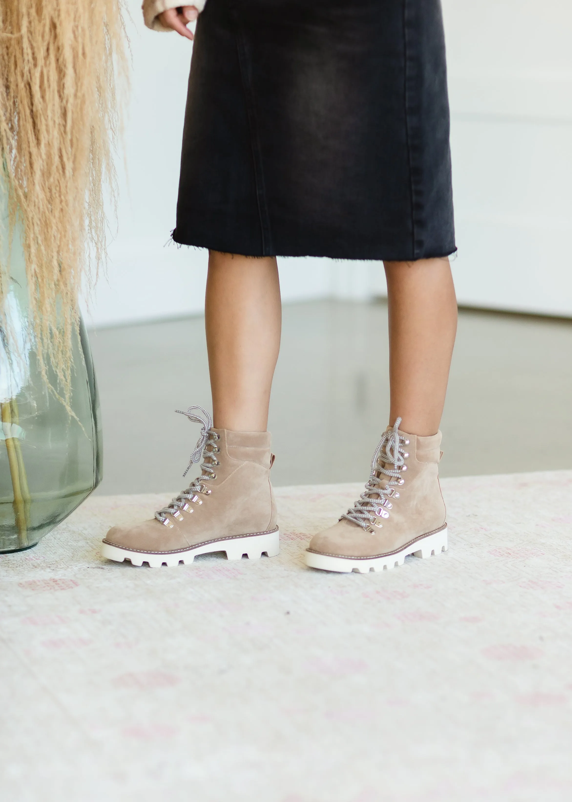 Khaki Lace Up High Top Boot - FINAL SALE