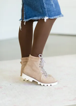 Khaki Lace Up High Top Boot - FINAL SALE