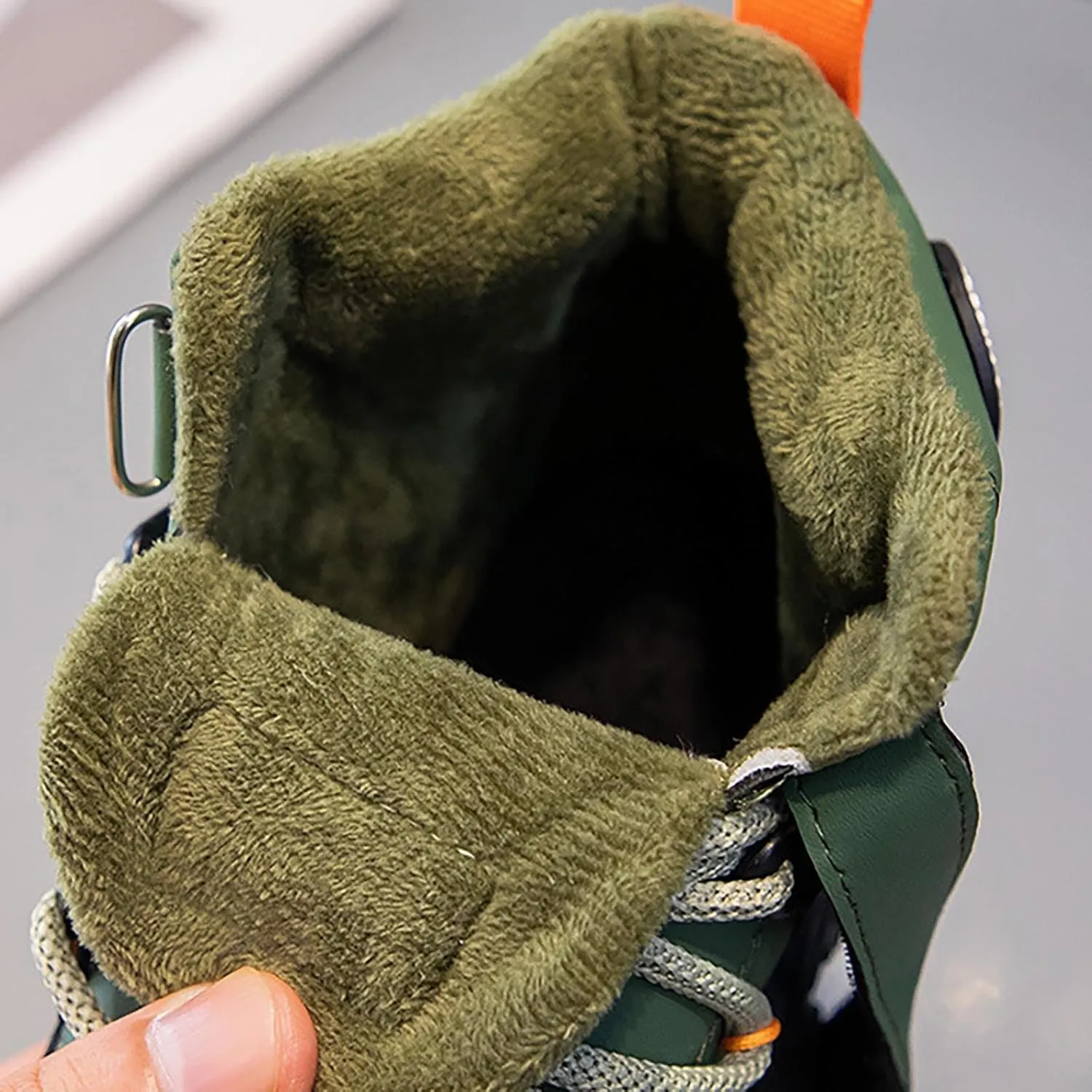 Kids Snow Boots Warm Outdoor Hiking Shoes aterproof Anti-Slip Boots Walking Climbing Sneaker Antiskid Seel Buckle Sole