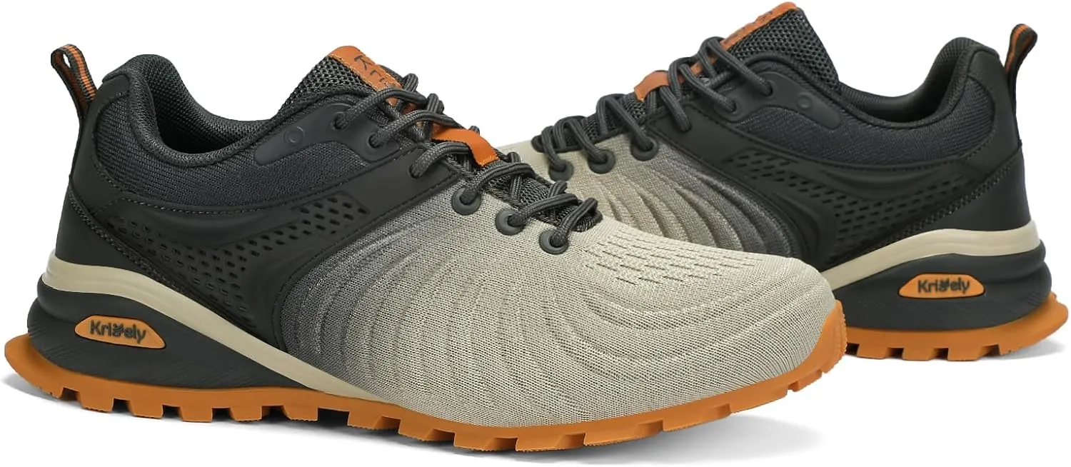 Kricely Men's Walking Shoes Breathable Lightweight Fashion Sneakers Non Slip Sport Gym Jogging Trail Running Shoes