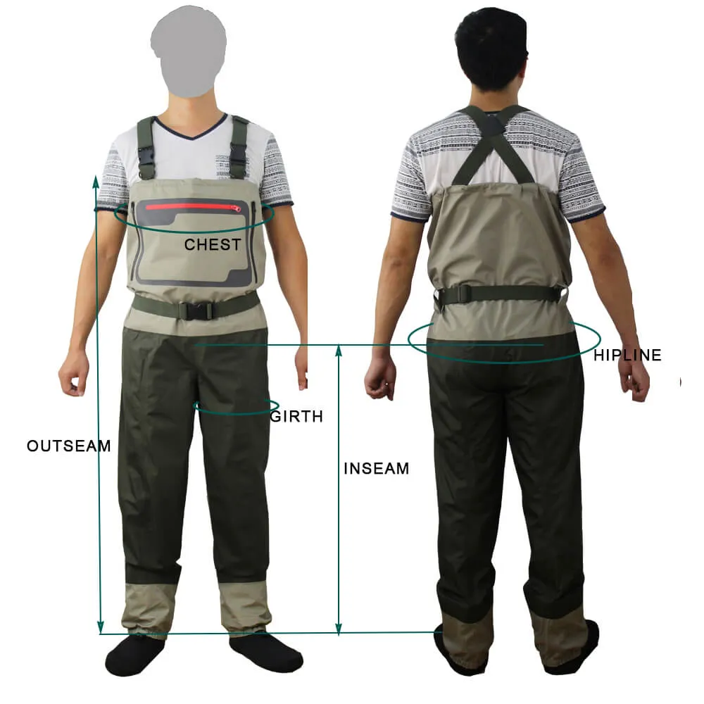 Kylebooker Waterproof Breathable Stockingfoot Chest Fishing Hunting Waders KB004