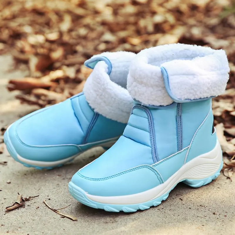 Ladies Winter Warm High Top Wedges Snow Boots
