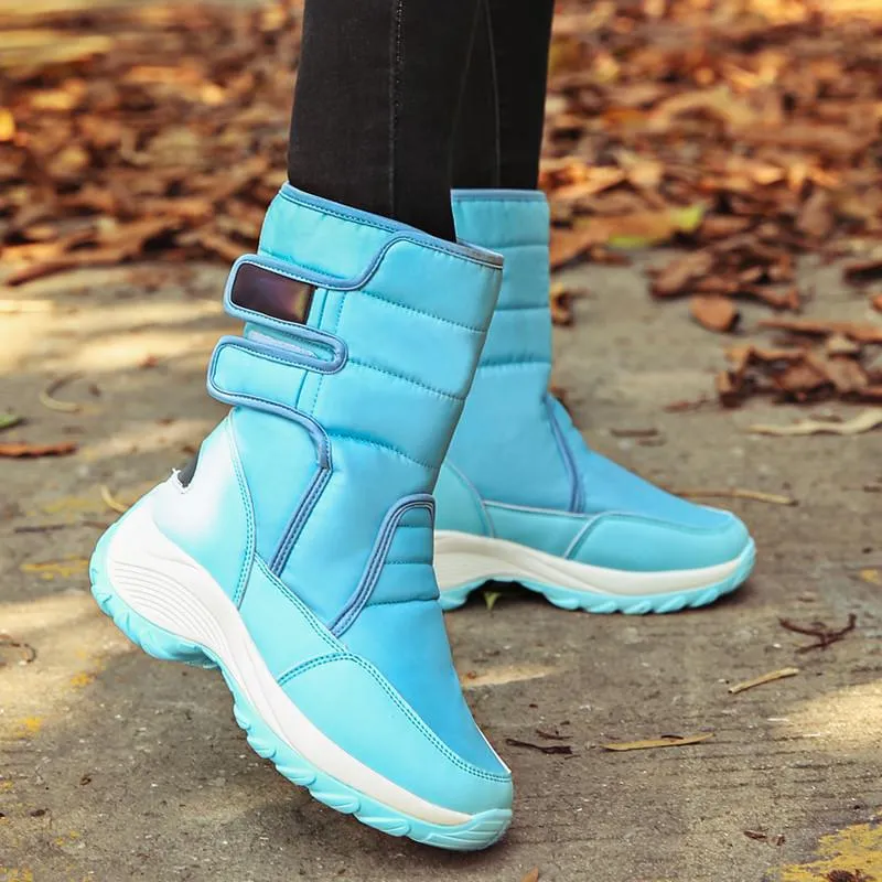 Ladies Winter Warm High Top Wedges Snow Boots