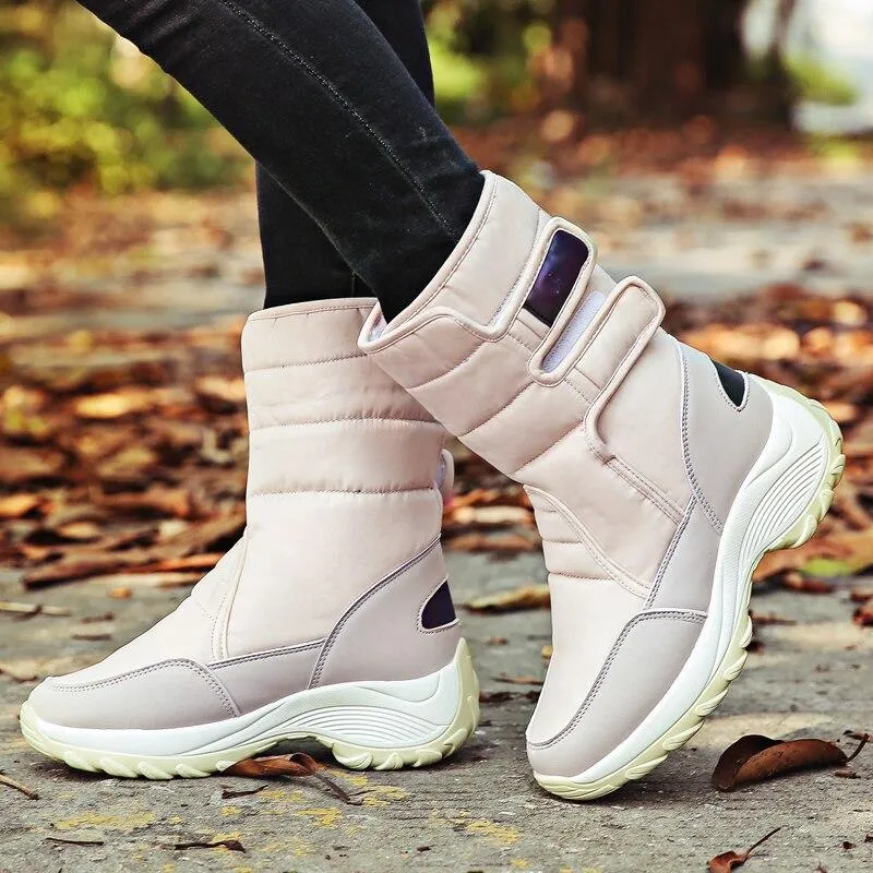 Ladies Winter Warm High Top Wedges Snow Boots