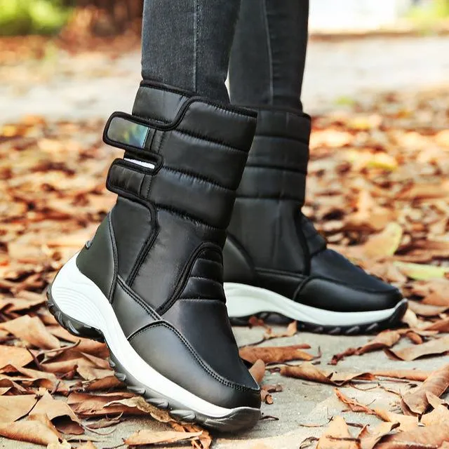 Ladies Winter Warm High Top Wedges Snow Boots