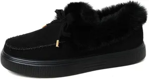 Ladmiple Snow Boots For Women 2023 Trendy Casual Slip-on Warm Loafers Faux Fur-Lined Comfortable Winter Snow Ankle Booties