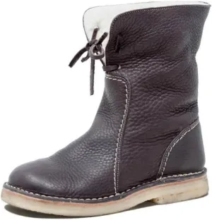 Ladmiple Snow Boots For Women Cute High Top Slip-on Warm Loafers Faux Fur-Lined Winter Ankle Booties Mid Calf Walking Shoes