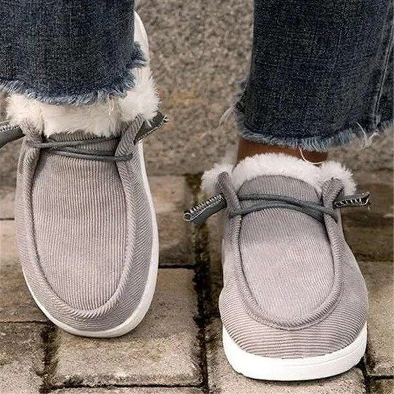 Ladmiple Snow Boots For Women Cute Wide Calf Warm Fur Lined Winter Boots Outdoor Slip On Comfortable Short Ankle Booties