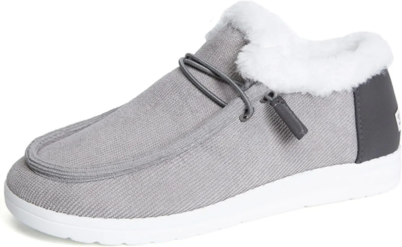 Ladmiple Snow Boots For Women Cute Wide Calf Warm Fur Lined Winter Boots Outdoor Slip On Comfortable Short Ankle Booties