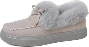 Ladmiple Snow Boots For Women Slip On Winter Shoes with Fur Lined Warm Slip On Ankle Booties Comfort Outdoor Walking Shoes