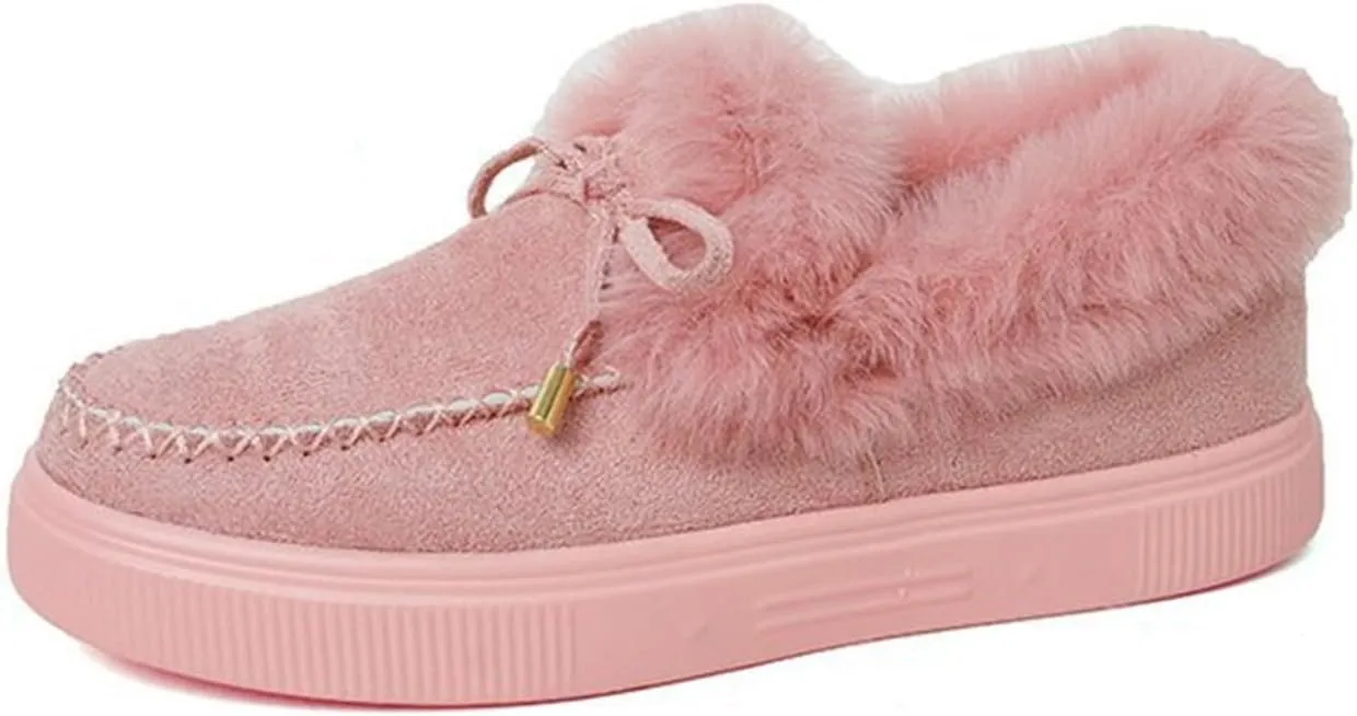 Ladmiple Winter Boots For Women Fashion Snow Boots Winter Shoes with Fur Lined Comfortable Warm Slip On Ankle Booties