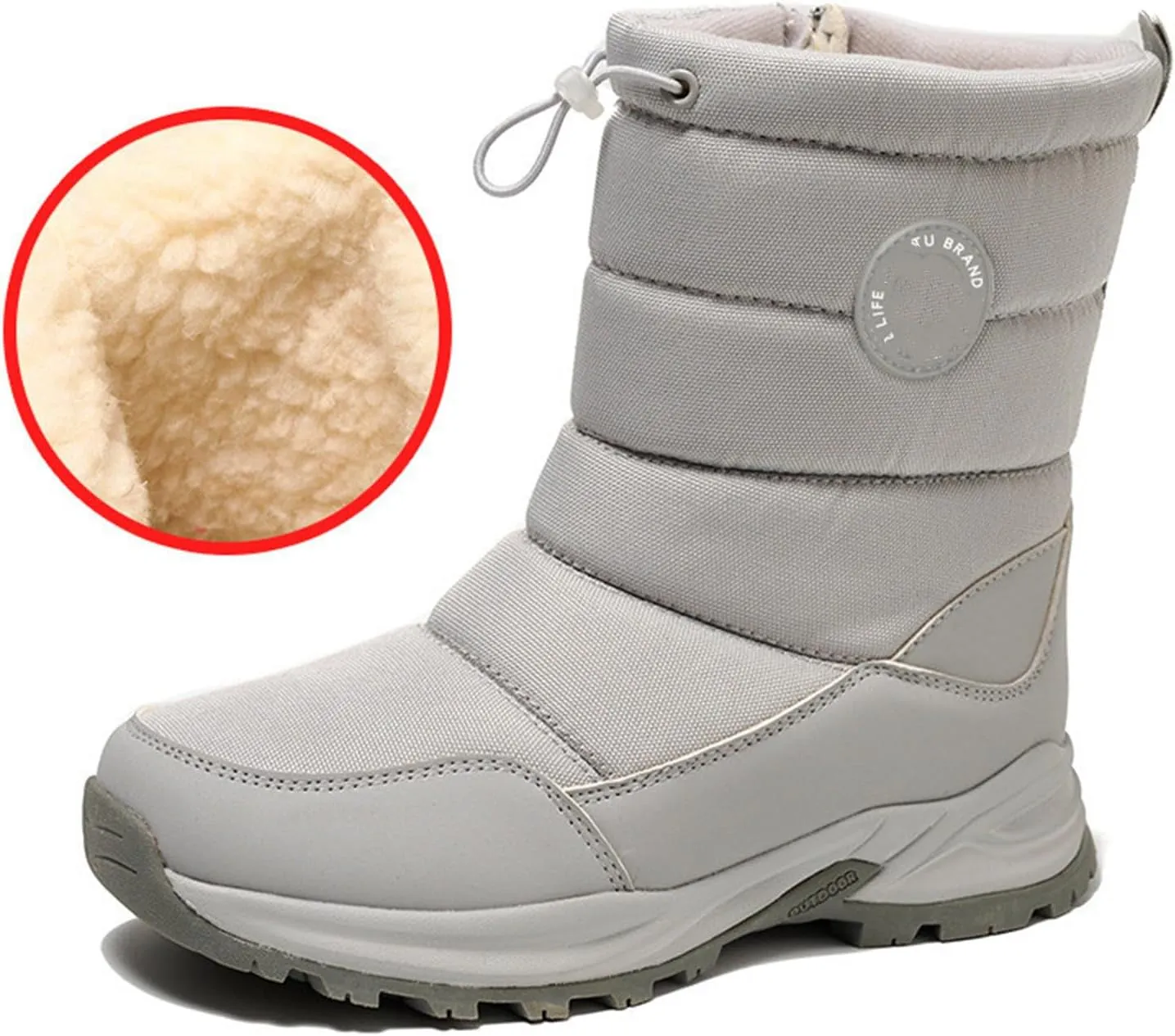 Lausiuoe Snow Boots For Women Waterproof Insulated Wide Width Winter Slip On Ankle Booties Fur Lined Outdoor Shoes