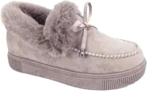 Lausiuoe Snow Boots For Women Wide Width Fuzzy Ankle Bootie Winter Warm Fluffy Silp On Comfortable Casual Fashion Loafers
