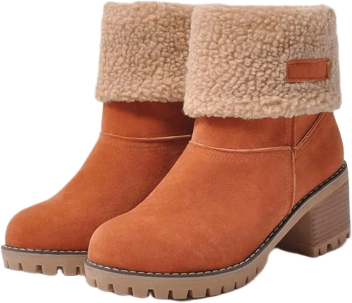 Lausiuoe Snow Boots For Women Wide Width Warm Winter Fuzzy Ankle Booties Cute Silp On Comfortable Casual Fashion Loafers