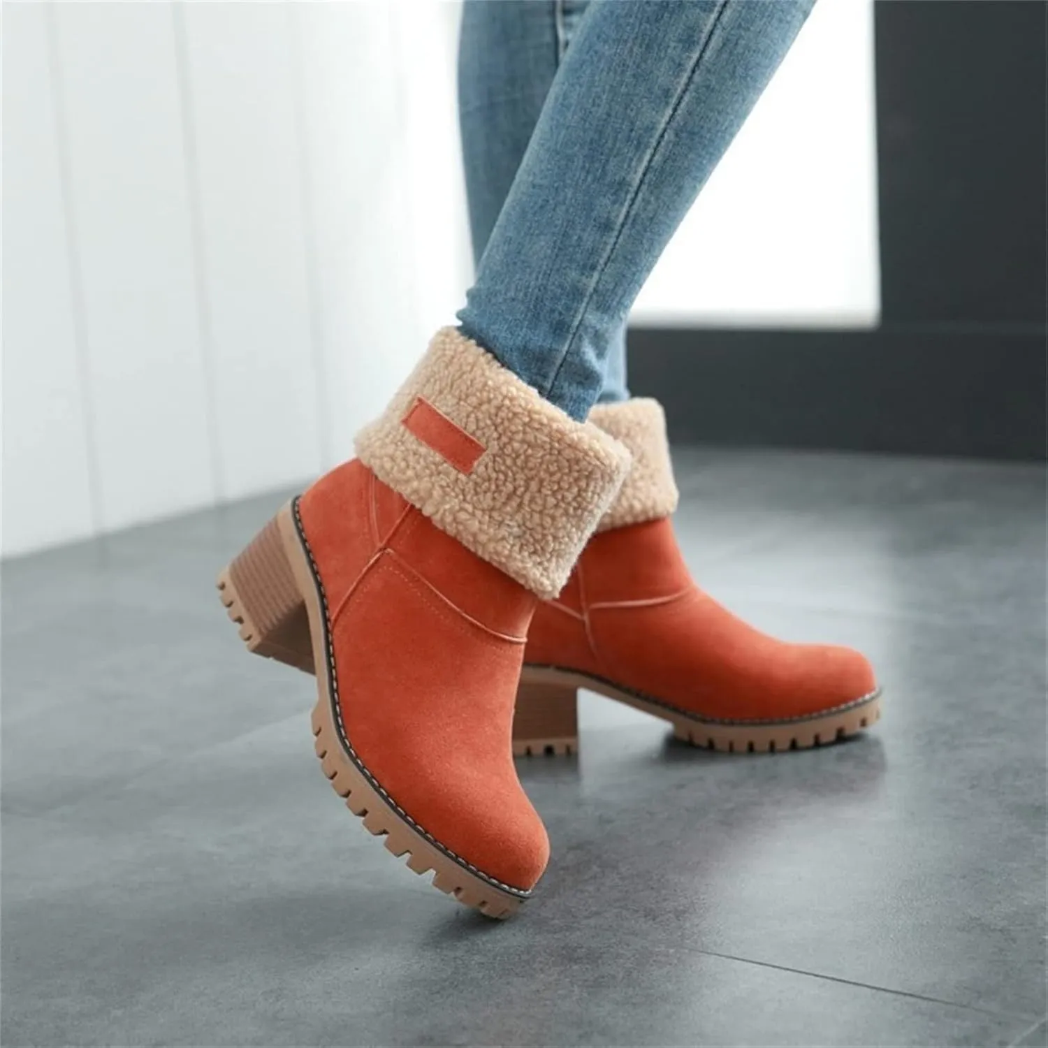 Lausiuoe Snow Boots For Women Wide Width Warm Winter Fuzzy Ankle Booties Cute Silp On Comfortable Casual Fashion Loafers