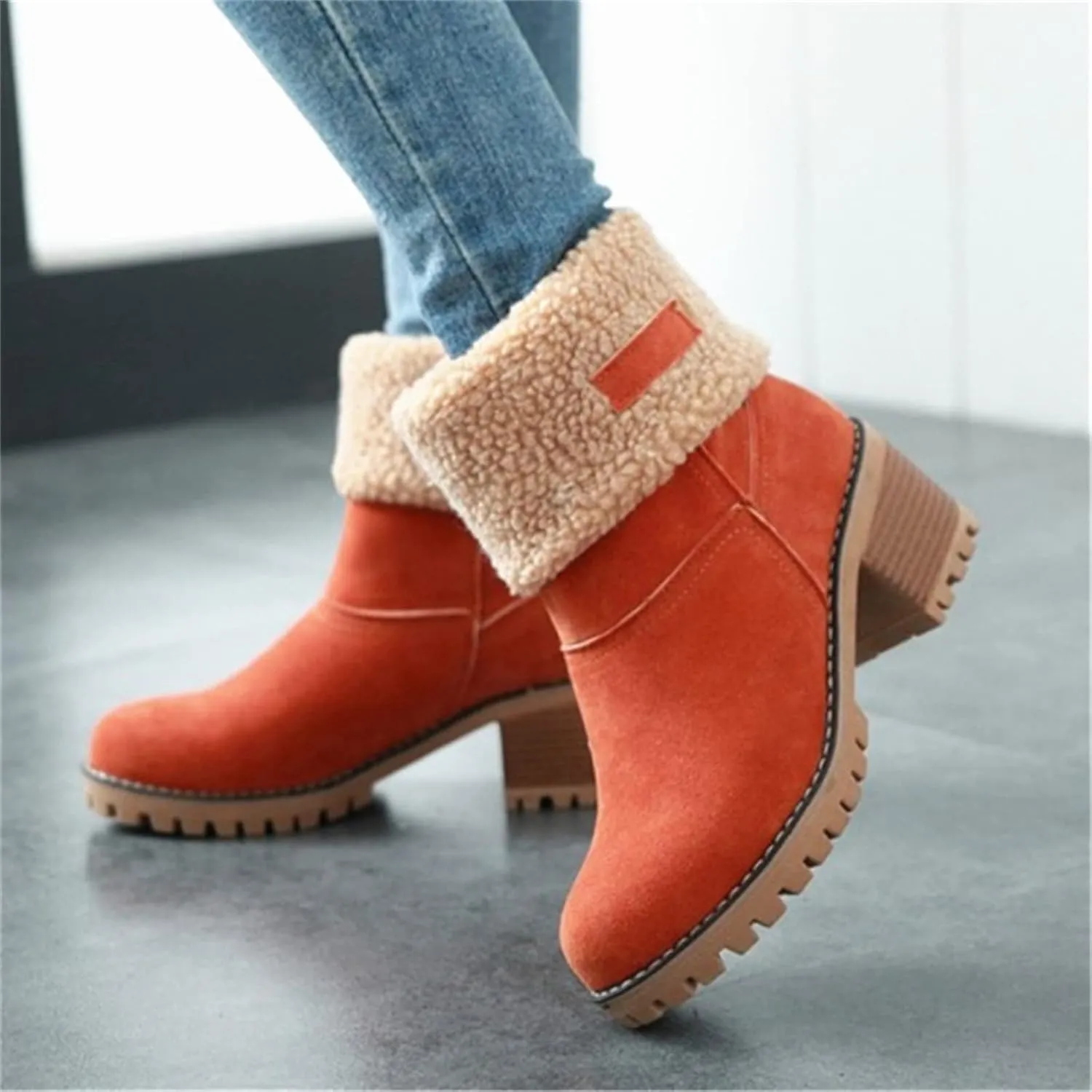 Lausiuoe Snow Boots For Women Wide Width Warm Winter Fuzzy Ankle Booties Cute Silp On Comfortable Casual Fashion Loafers