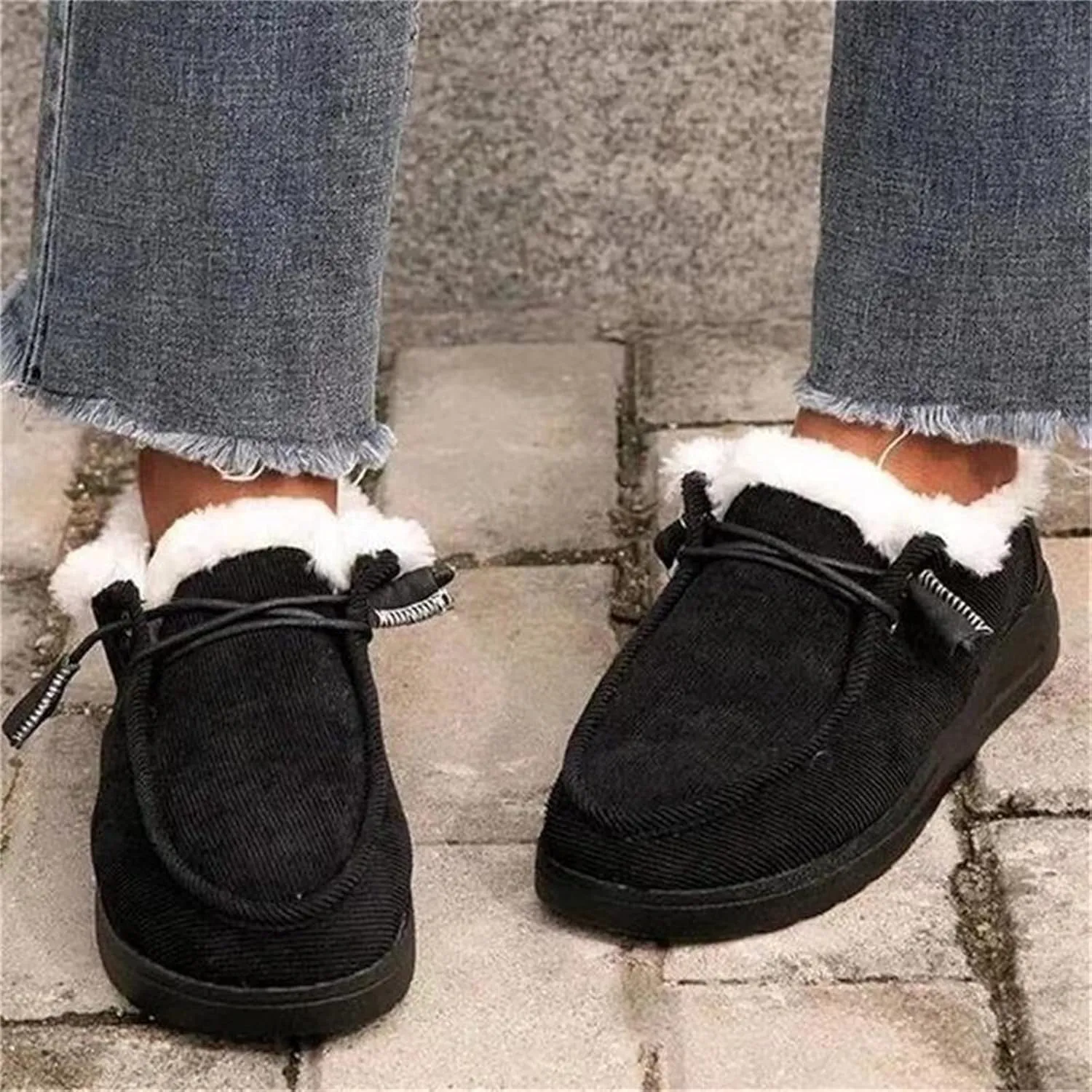 Lausiuoe Winter Boots For Women Fashion Snow Boots Fur Lining Warm Casual Trendy Outdoor Comfortable Fuzzy Shoes 2024