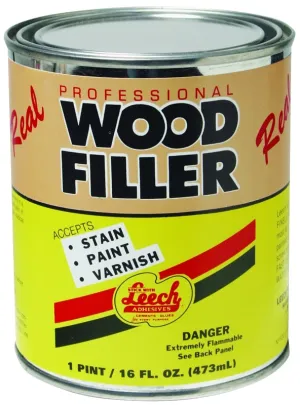Leech Adhesives LWF-69 Wood Filler, Liquid, Solvent, Natural, 1 pt Can :PINT: QUANTITY: 1
