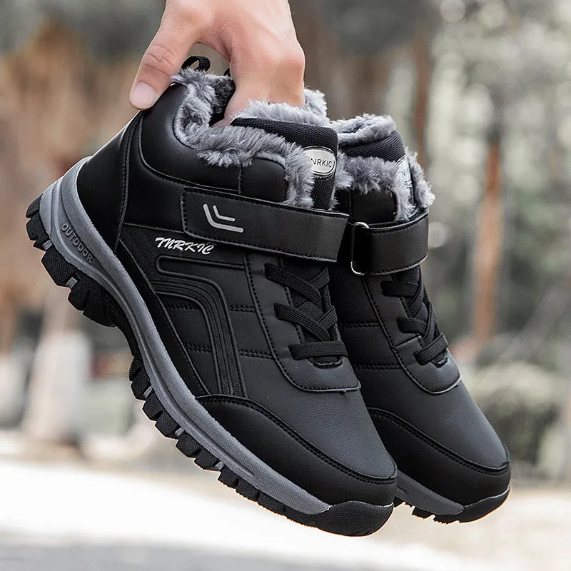 (Limited Time 49% Promotional Discount) Men's Winter Warm Orthopedic Hiking Snow Boots Waterproof Non-slip Wide Toe Arch Support Work Boots