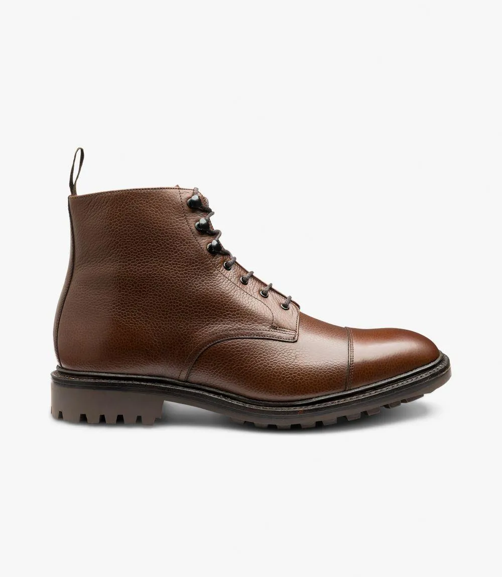 LOAKE SEDBERGH DARK BROWN DERBY BOOT RUBBER SOLE G-WIDE