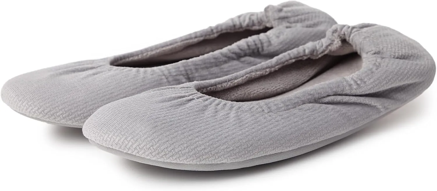 Magtoe Women's Lightweigt Indoor Slippers Memory Foam Portable Home Shoes Soft Foldable Rubber Sole