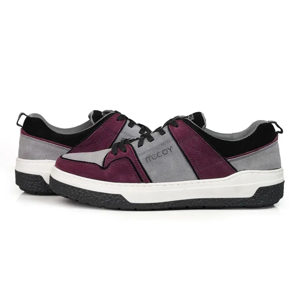 Mccoy Kristoffer Leather Suede Men's Trainers Purple and grey