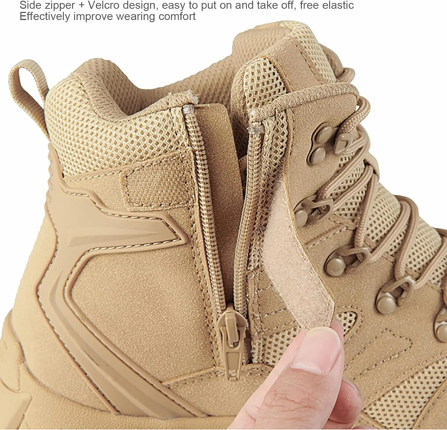 Men Desert Tactical Military Boots, Spring and Fall Lightweight and Breathable Suede Leather Woodland Boot,for Outdoor Waterproof Non-Slip Work Boots