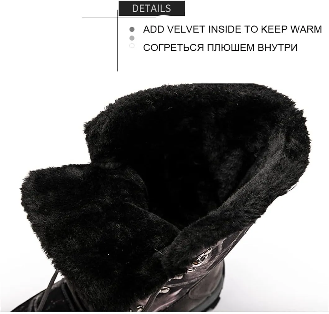 Men High Top Hiking Shoes Snow Boots Anti-Slip Mens Shoes Super Warm Outdoor Climbing Trekking Shoes Boots